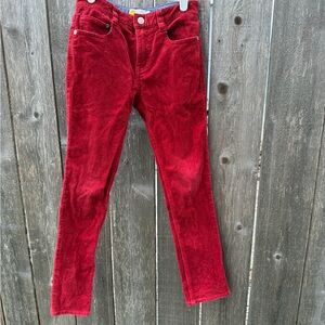 Boys 9 Boden Red Corduroy Slim Pants